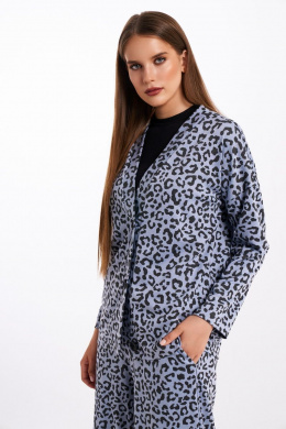 Комплекты брючные KaVaRi 8011.1 голубой_принт_леопард