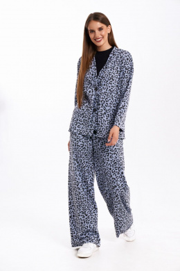 Комплекты брючные KaVaRi 8011.1 голубой_принт_леопард