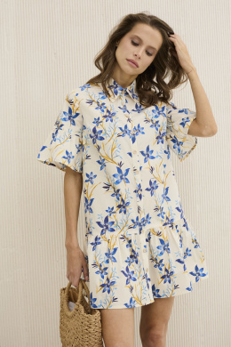 Платья DAVA 1210 молочный-голубой