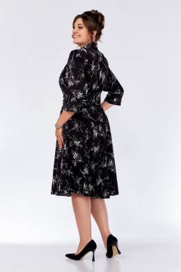 Платья Swallow 735.1 черный_принт/белые_цветы