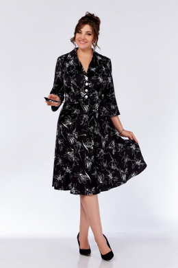Платья Swallow 735.1 черный_принт/белые_цветы