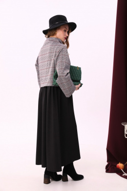 Платья NikVa 924-2 клетка_серый+бордо+чёрный