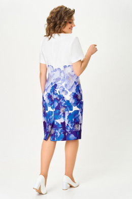 Платья Swallow 847 молочный/васильковые_цветы