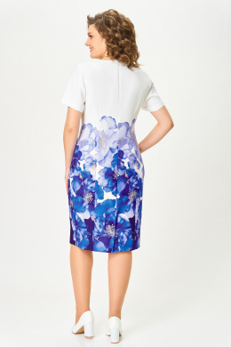 Платья Swallow 847 молочный/васильковые_цветы