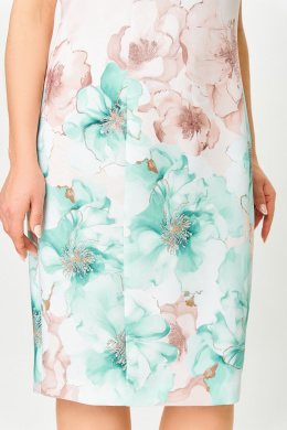 Платья Swallow 847.1 кремовый/принт_мятно-беж_цветы