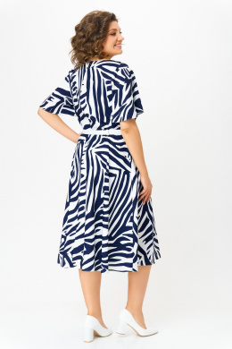 Платья Swallow 837.2 принт_сине-белая_зебра