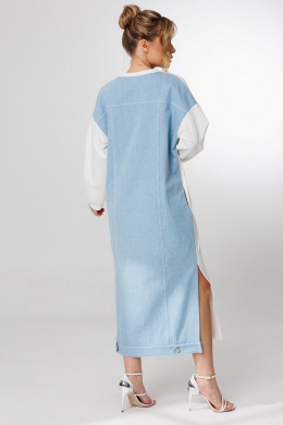 Платья Faufilure С1728 молочный-голубой