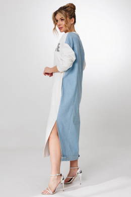 Платья Faufilure С1728 молочный-голубой