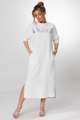 Платья Faufilure С1728 молочный-голубой