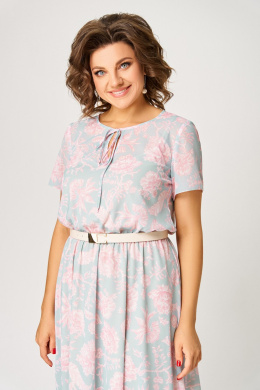 Платья Swallow 861 нежно-мятный/цветы