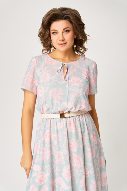 Платья Swallow 861 нежно-мятный/цветы