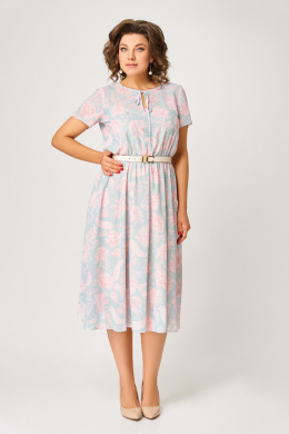 Платья Swallow 861 нежно-мятный/цветы