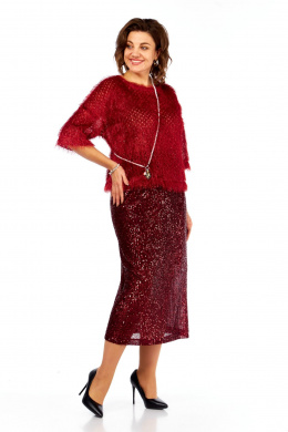 Комплекты юбочные Ольга Стиль Л-413 темно-красный
