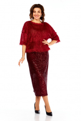 Комплекты юбочные Ольга Стиль Л-413 темно-красный