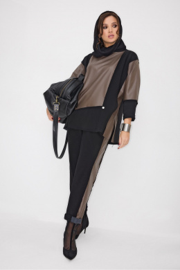 Брючные костюмы ElPaiz 1305 черный_с_коричневым