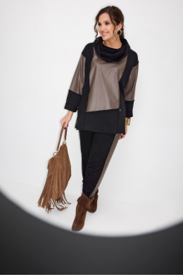 Брючные костюмы ElPaiz 1305 черный_с_коричневым