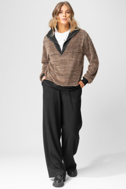 Комплекты брючные Laikony L-383 табак+черный