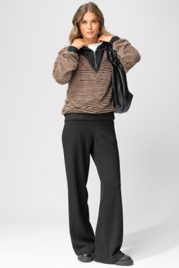 Комплекты брючные Laikony L-383 табак+черный