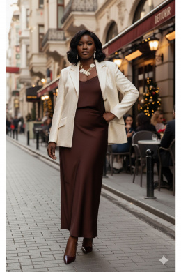 Комплекты юбочные Vittoria Queen 27233 кремово-шоколадный