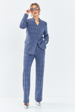 Брючные костюмы Euromoda 647 голубая_клетка