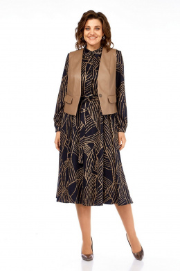 Милора-стиль 1380/1 черный+капучино_листья