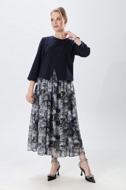 NikVa 1007-2 индиго и серая абстракция