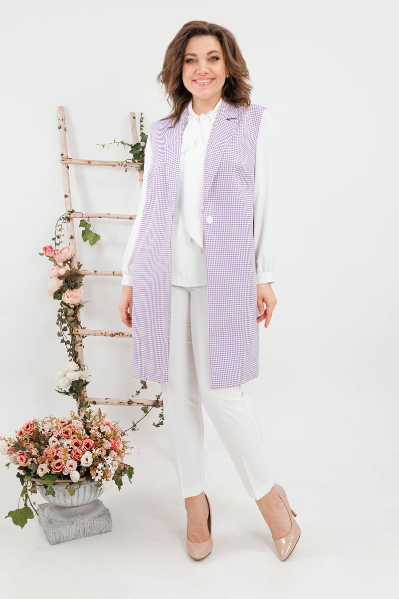 SandyNa 130560 сиреневая_гусьлапка+белый