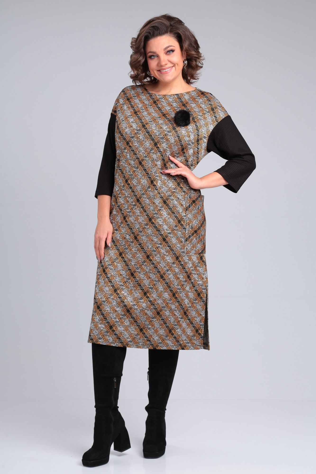 Michel chic 2150 черный-горчичный