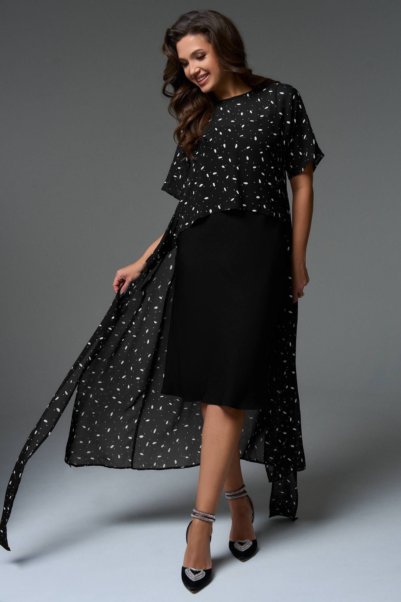 LeNata 16392 черный-в-рисунок