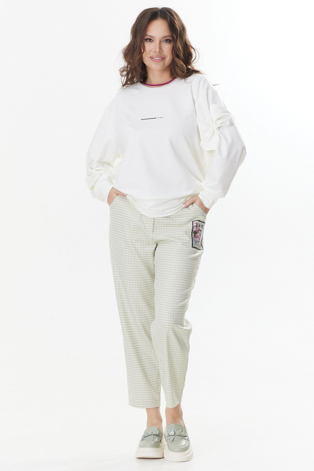 Магия моды 2405 белый_светло-салатовый