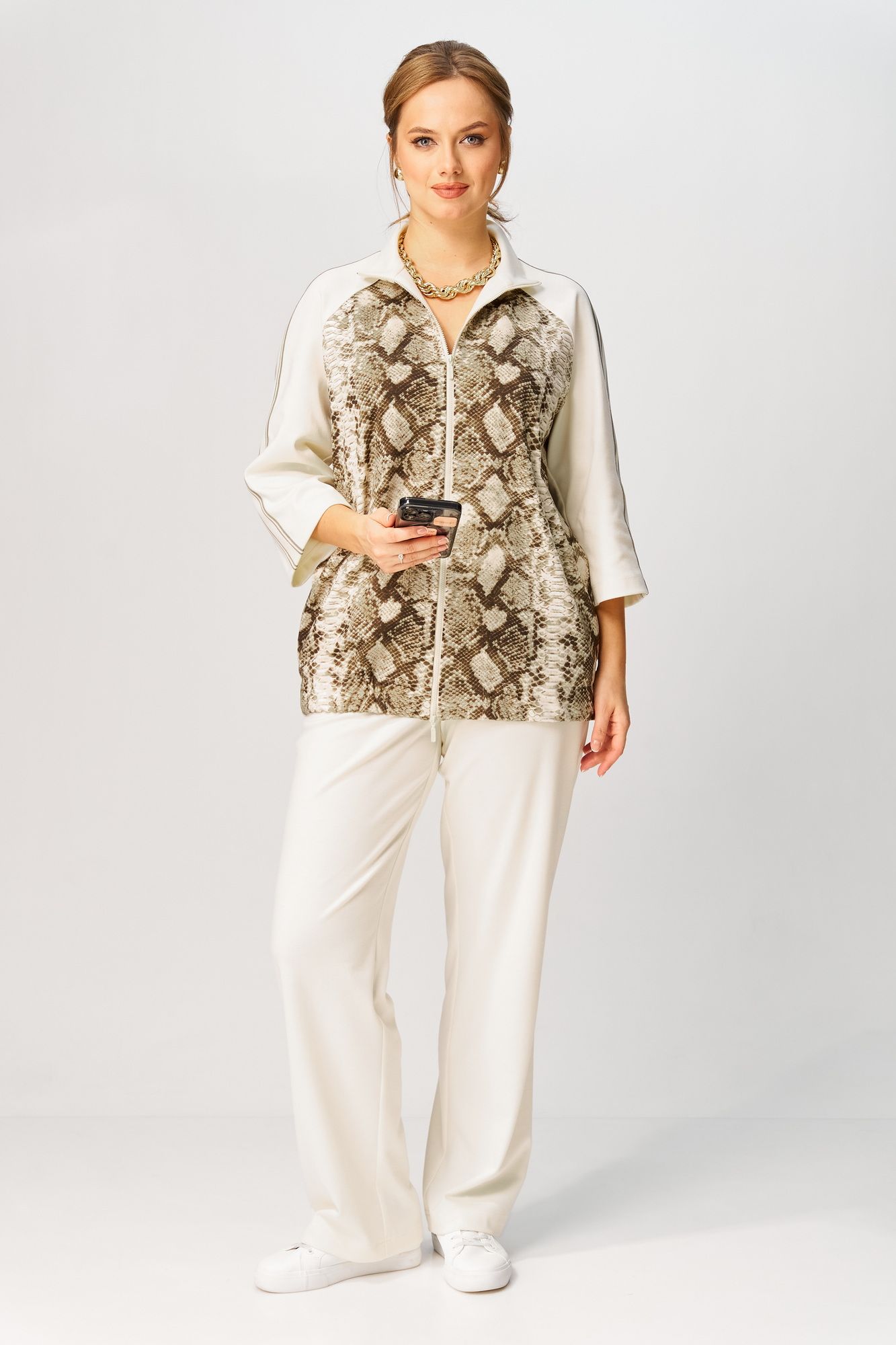 Gizart 5367 молочный_олива_питон