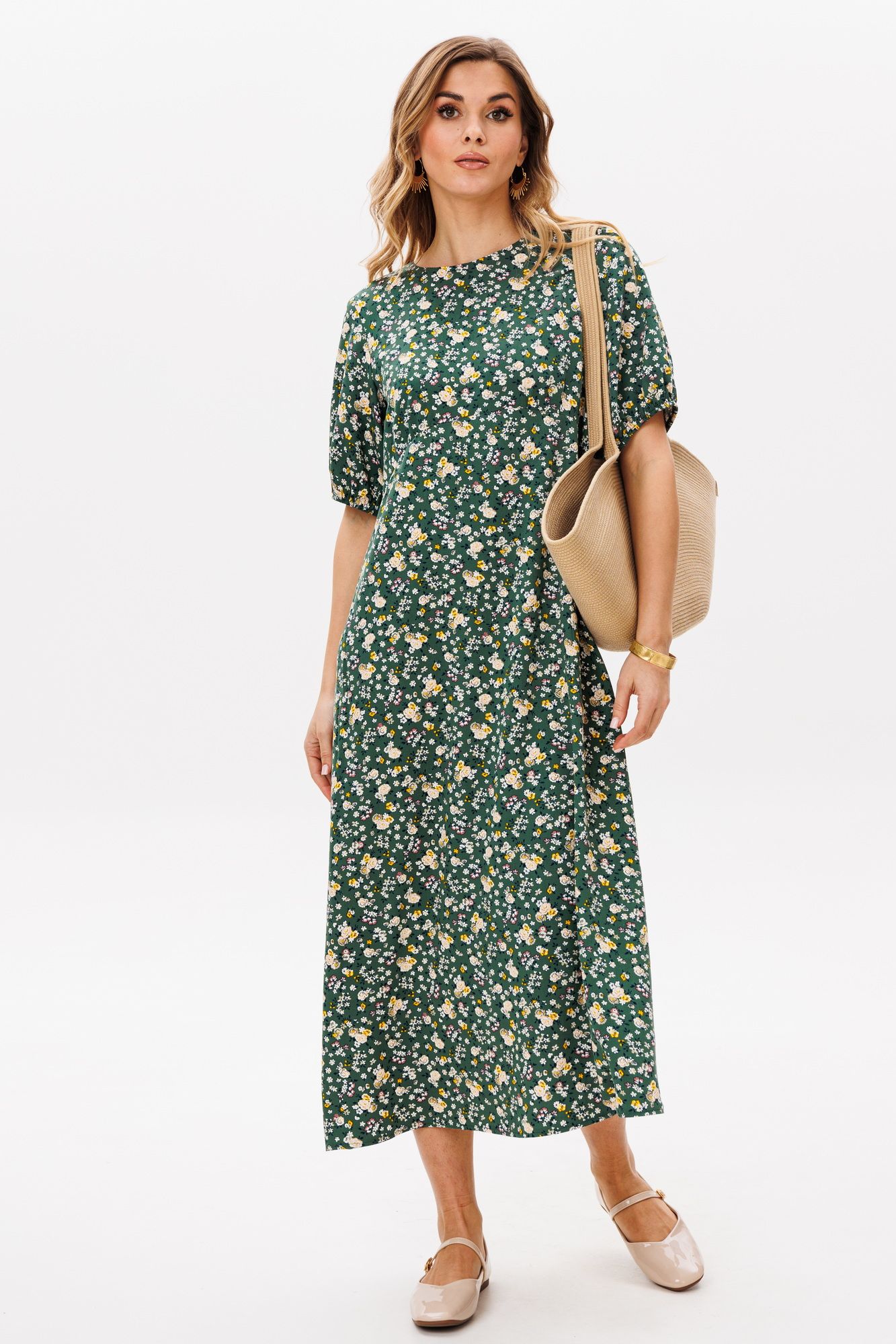 Gizart 5374 зеленый_цветочки