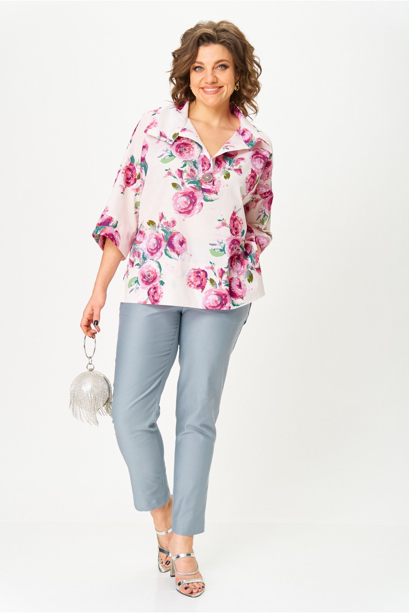 Michel chic 1412 цветочный_принт,серый