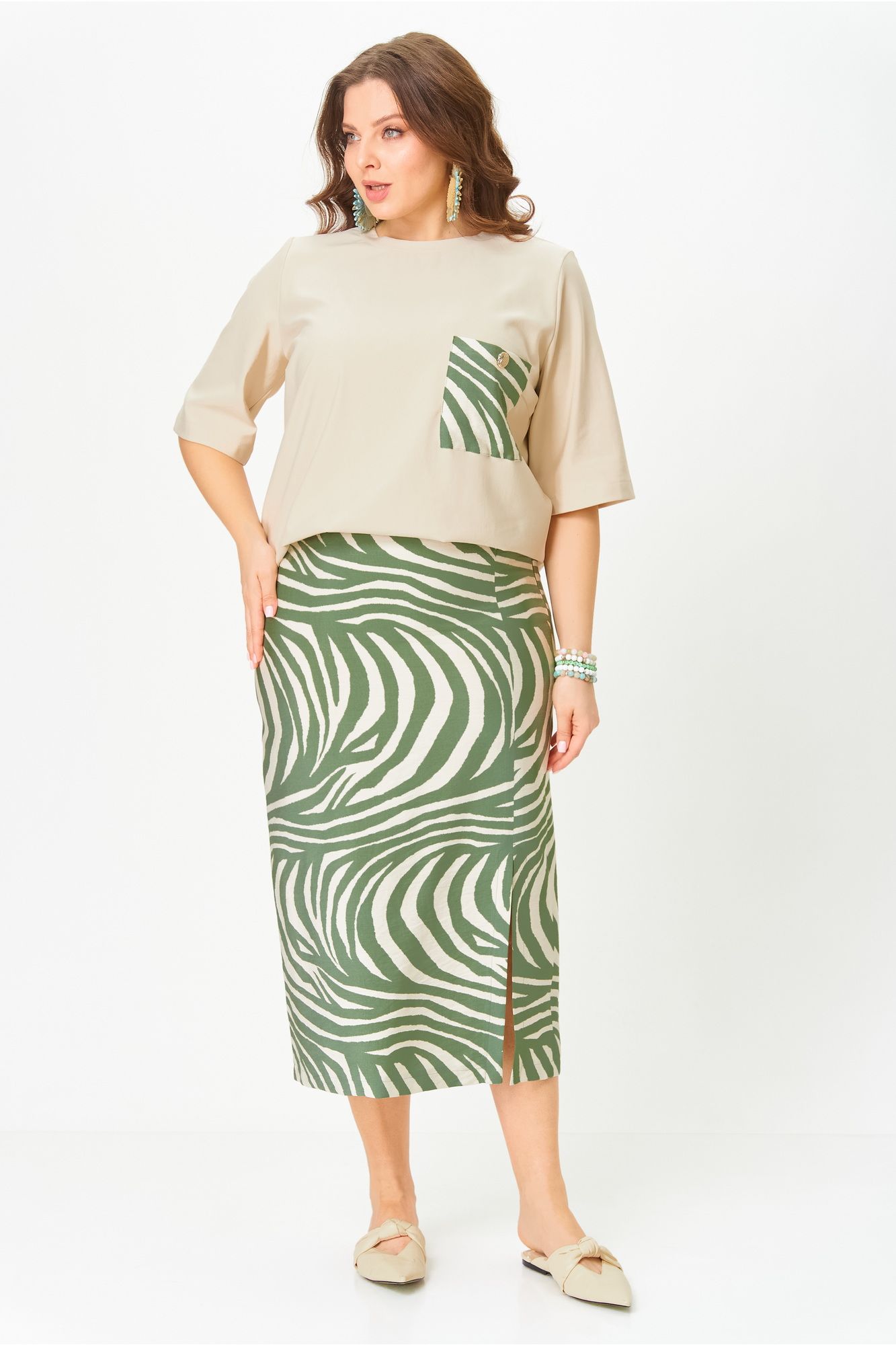 OVERYOU М201/1 оливково-кремовый