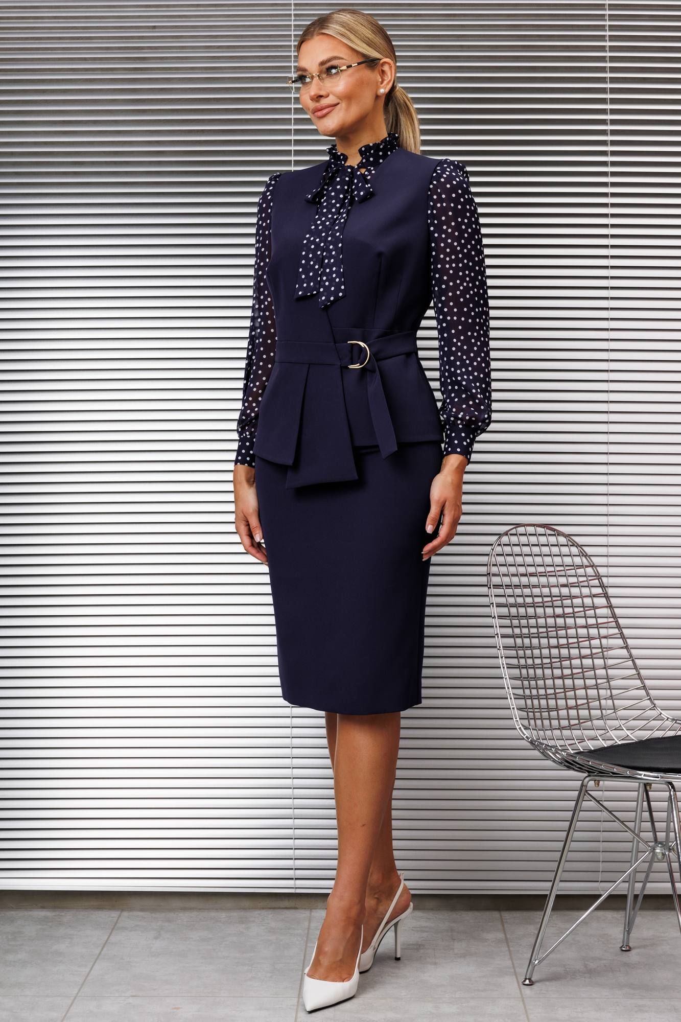 Мода Юрс 2538 синий_горох