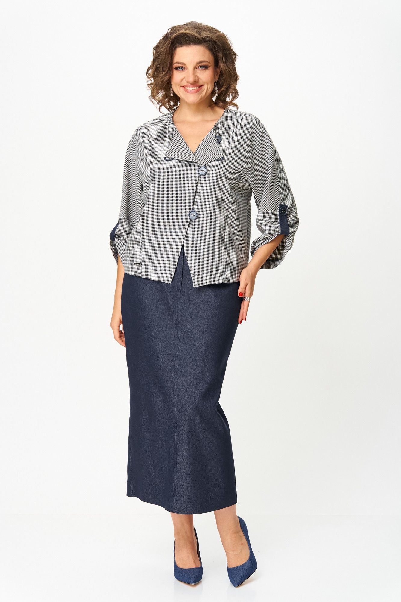 Michel chic 1422/1 темно-синий_клетка