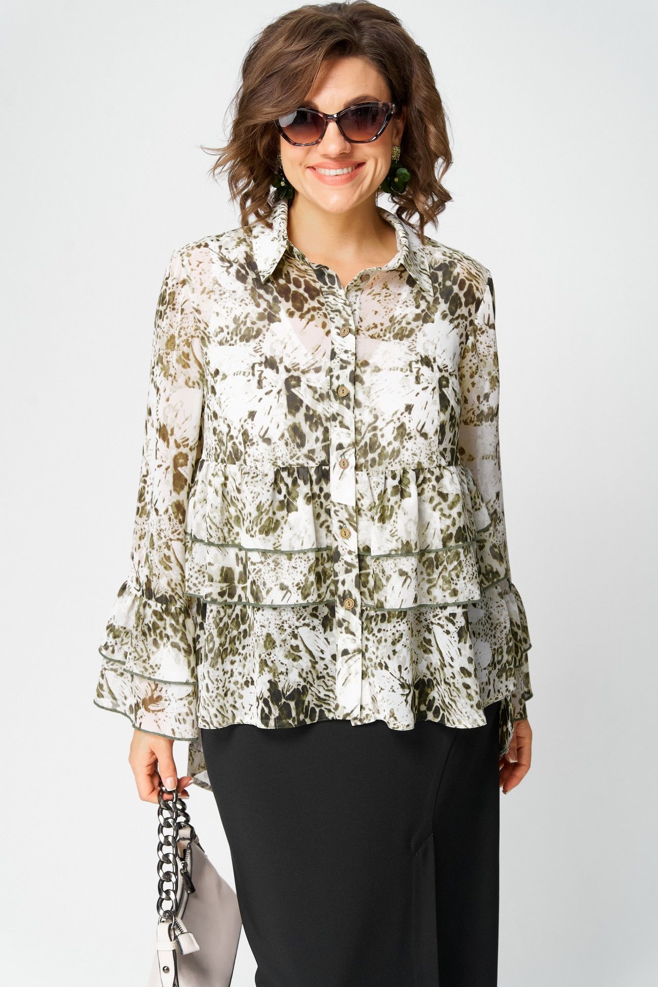 
Блуза EVA GRANT 7221 принт_олива