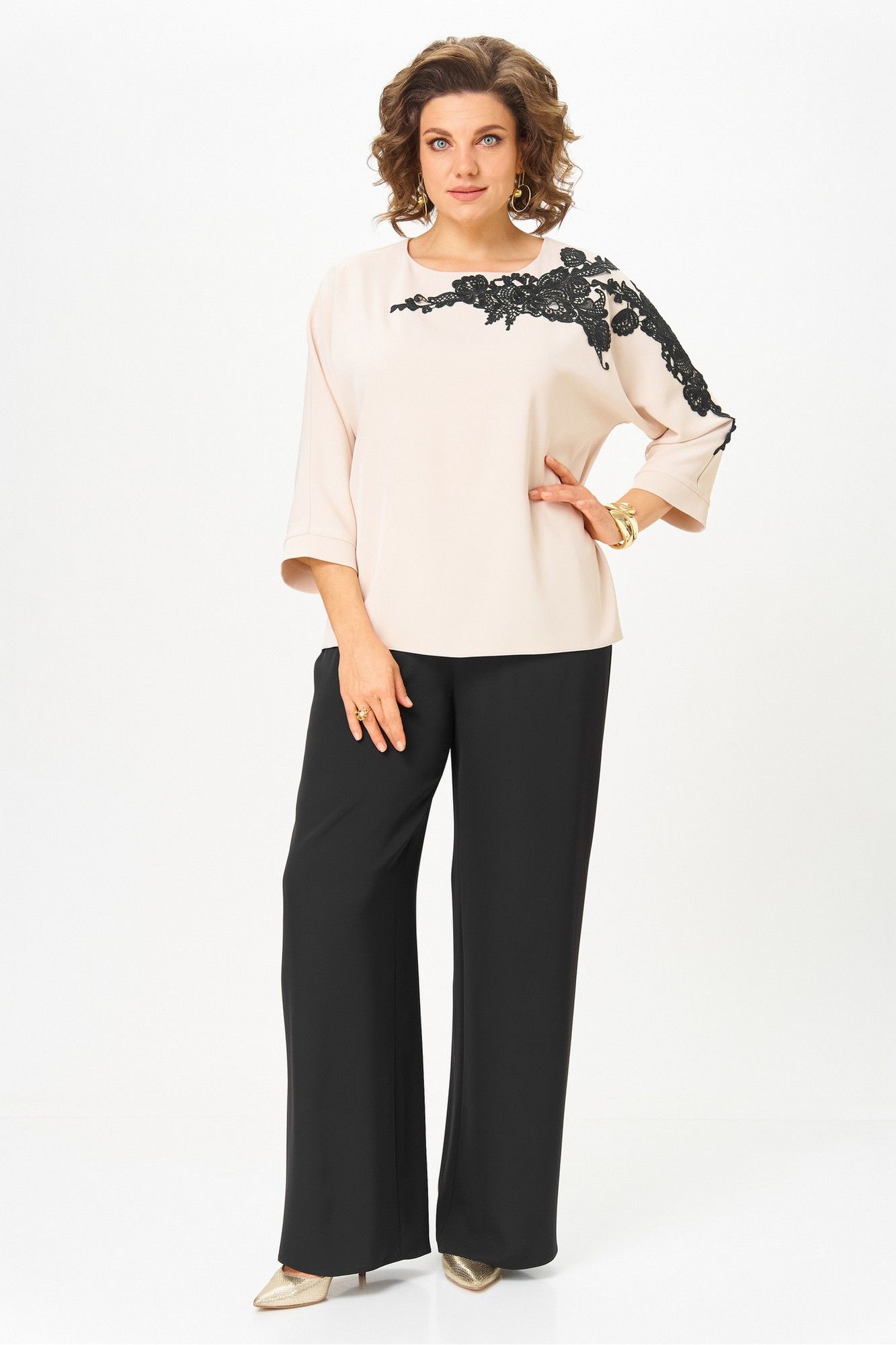 
Блуза, брюки Rumoda 2278_дл_бежевый-черный