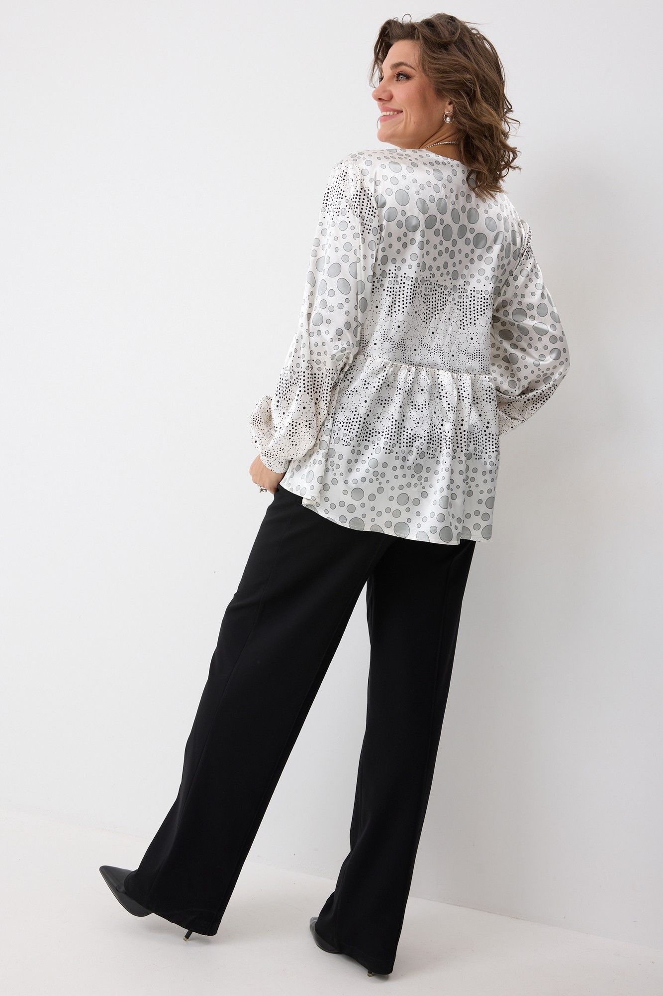 Блуза BegiModa 4146 круги_на_белом 8