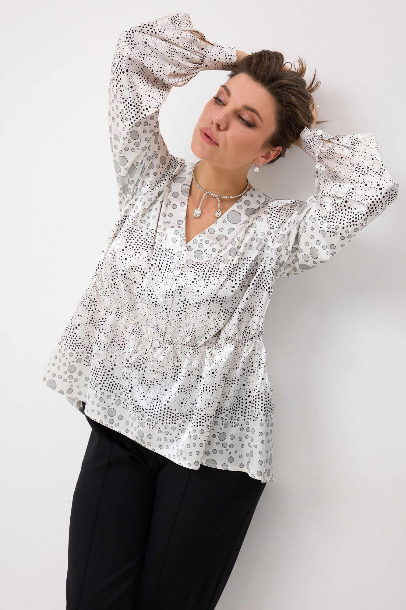 Блуза BegiModa 4146 круги_на_белом 7