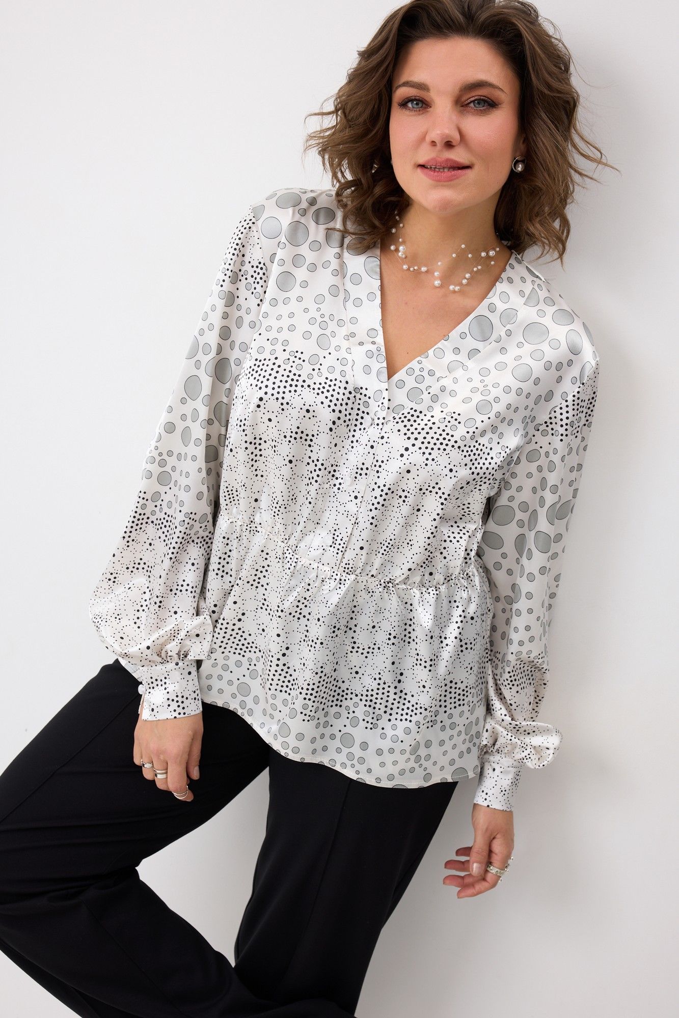 Блуза BegiModa 4146 круги_на_белом 5