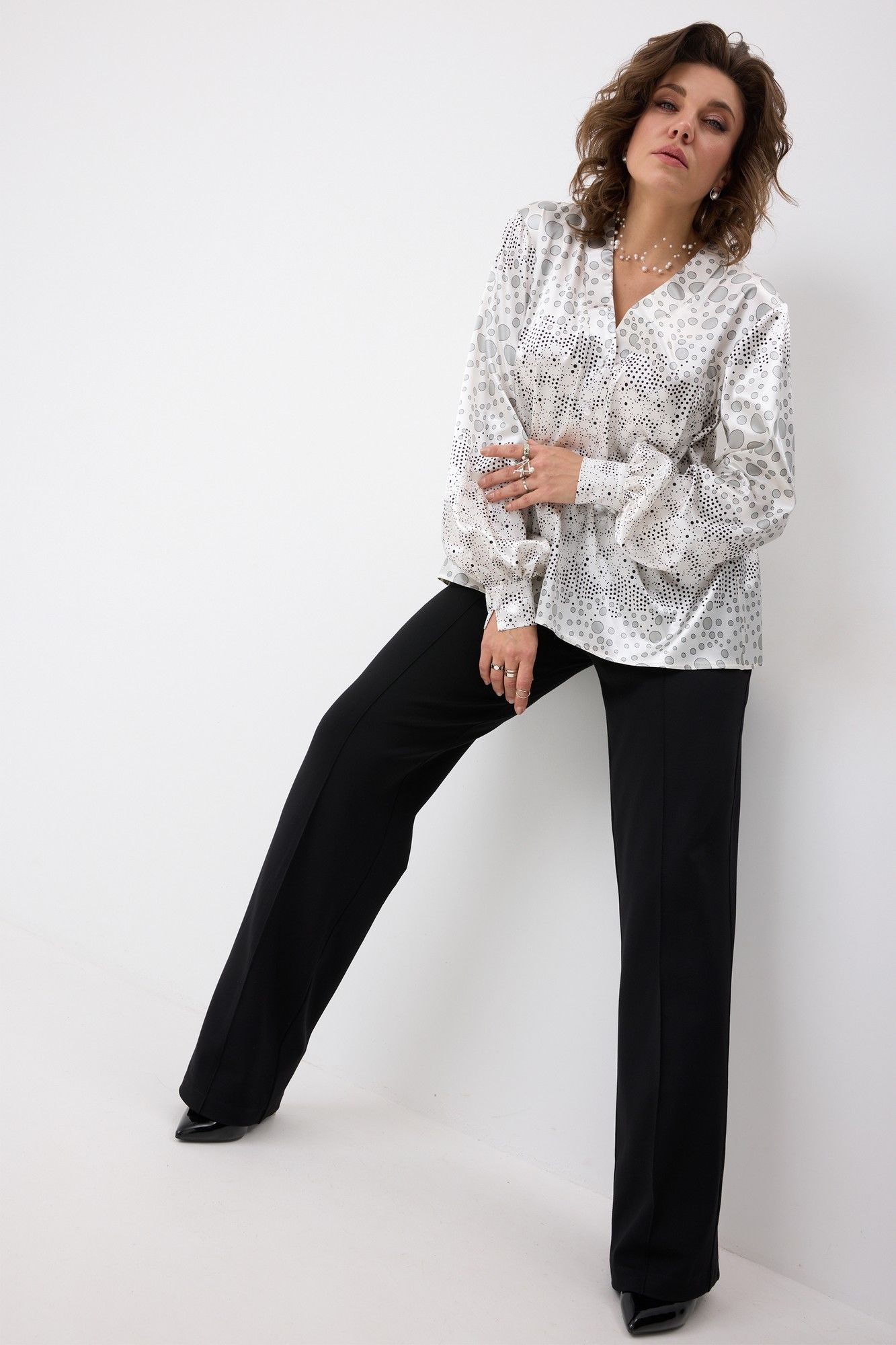 Блуза BegiModa 4146 круги_на_белом 4