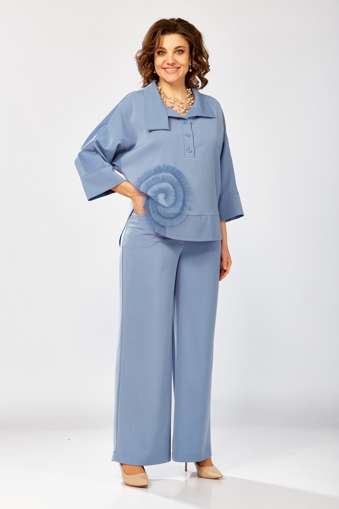 
Блуза, брюки ZigzagStyle 559-2 светло-голубой