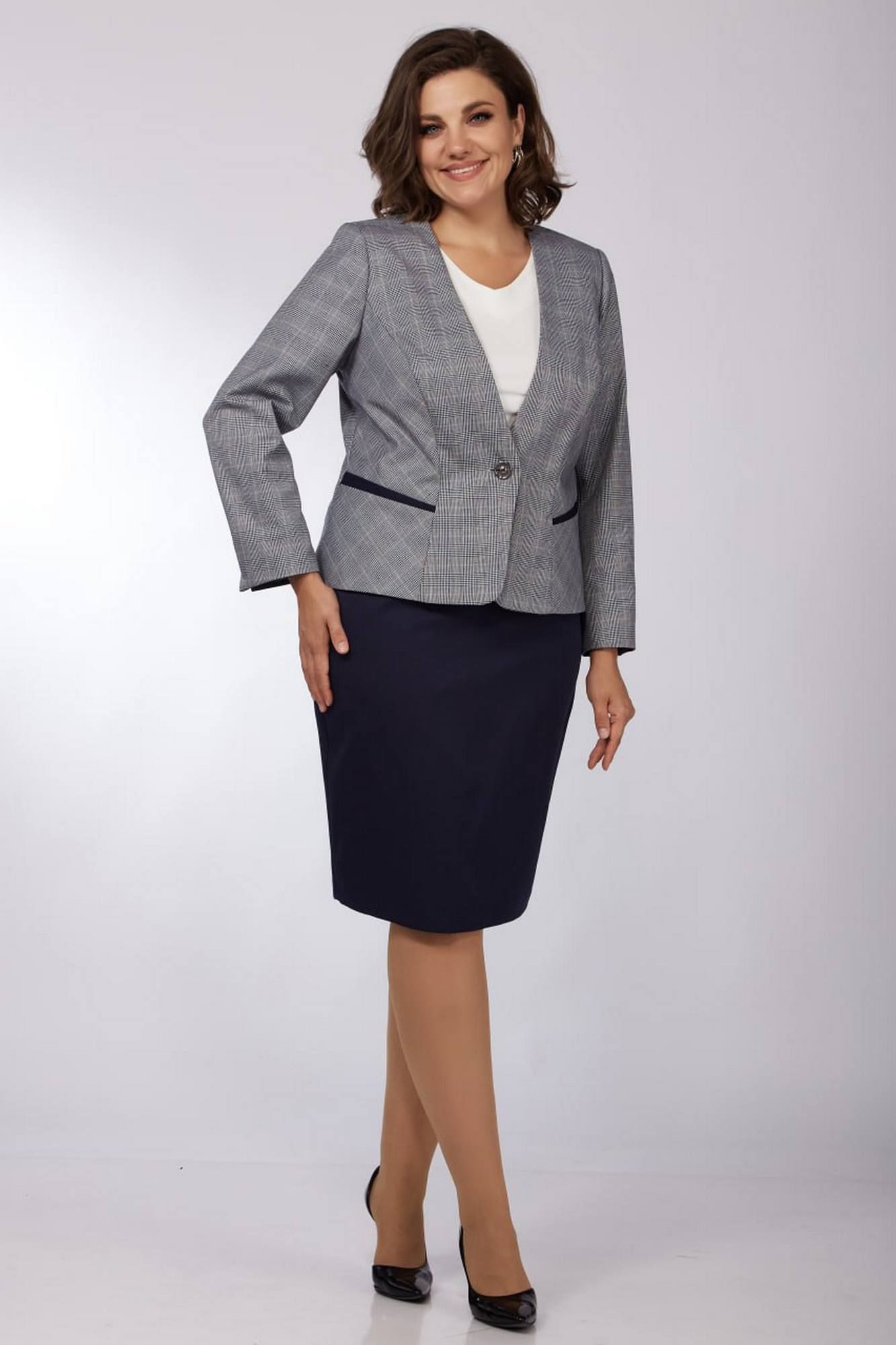 
Жакет, топ, юбка Lady Secret 1627/1 клетка+синий