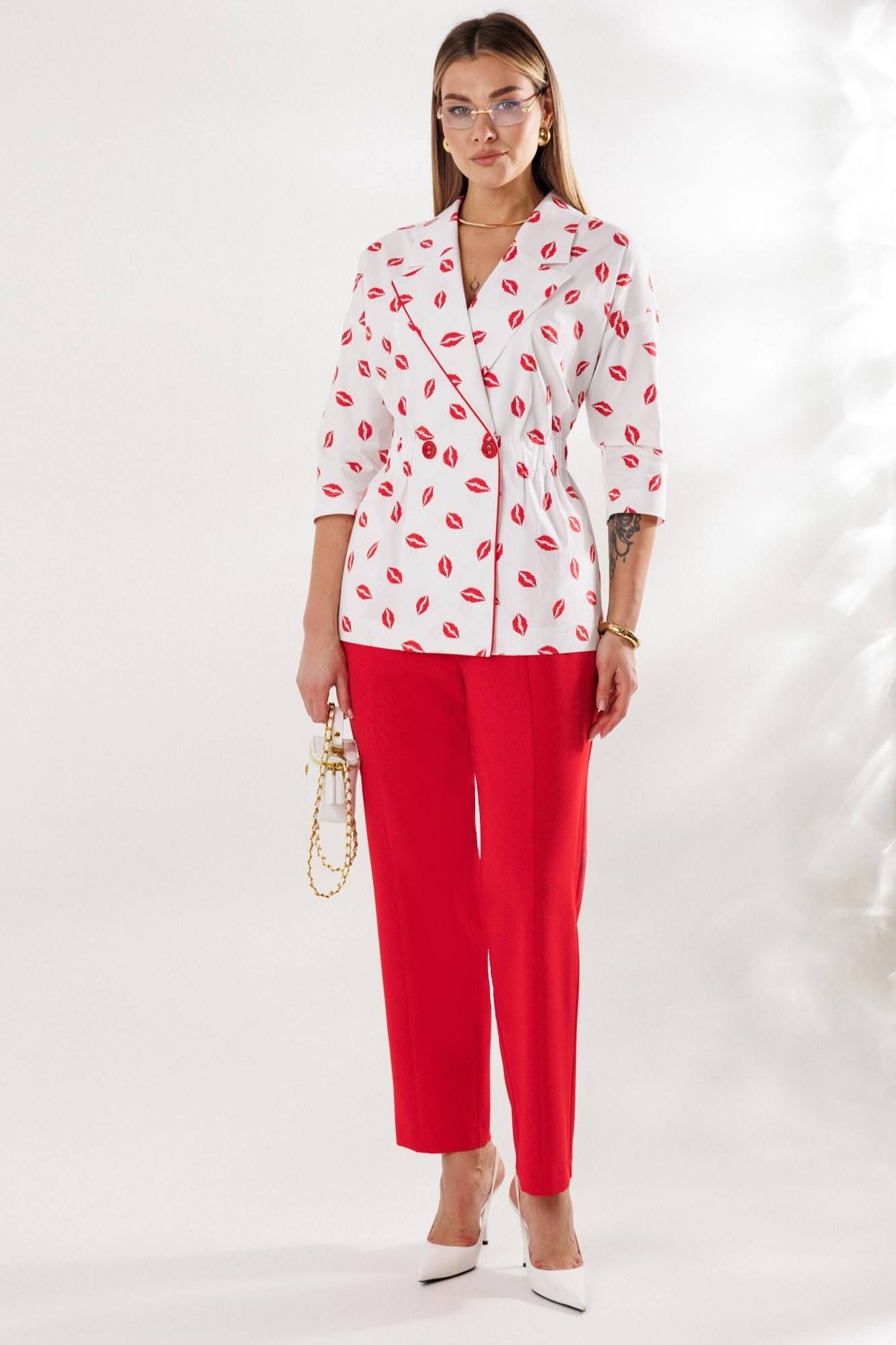 
Брюки, жакет Anastasia 1333 бело-красный