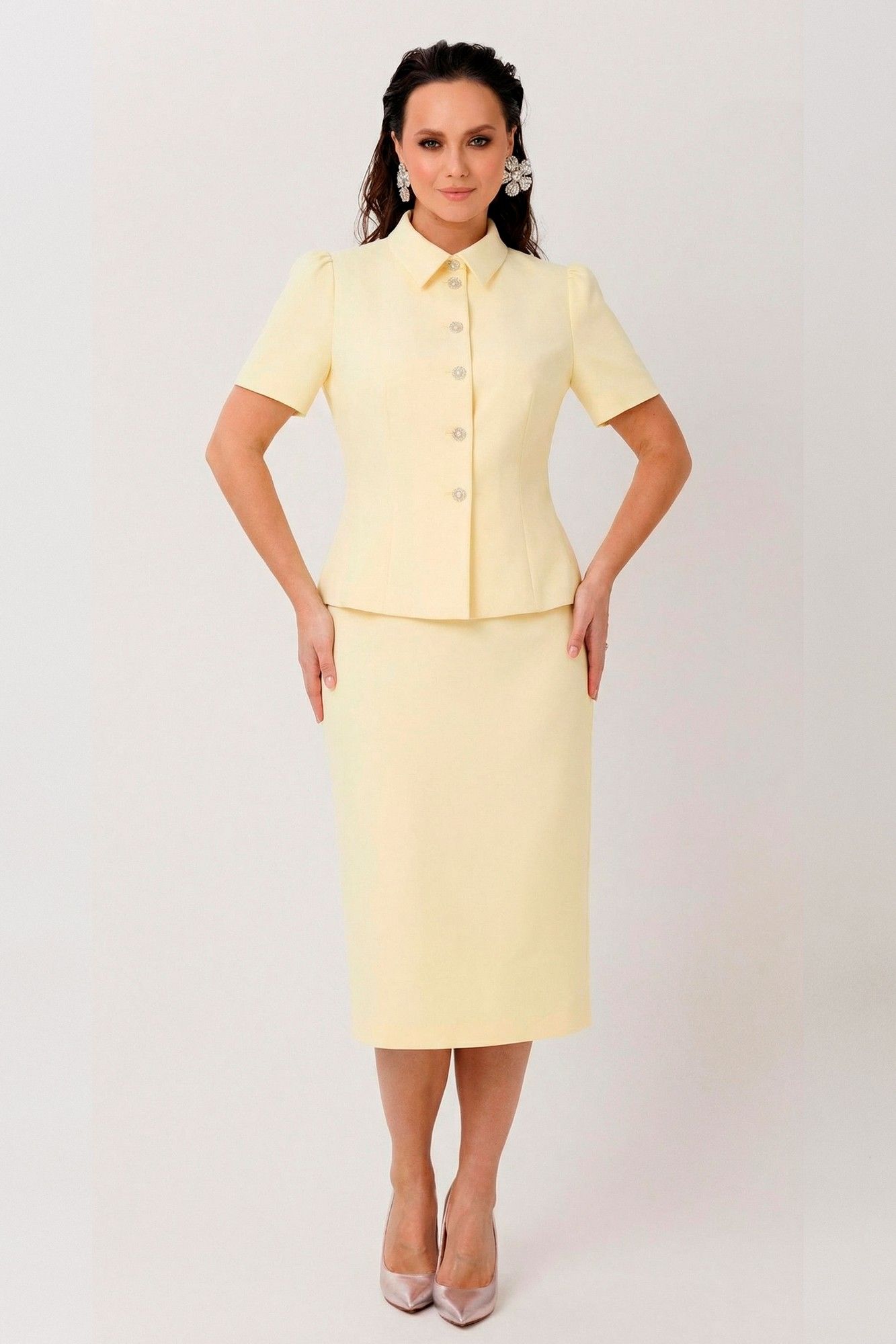 
Жакет, юбка Mislana 1302 желтый