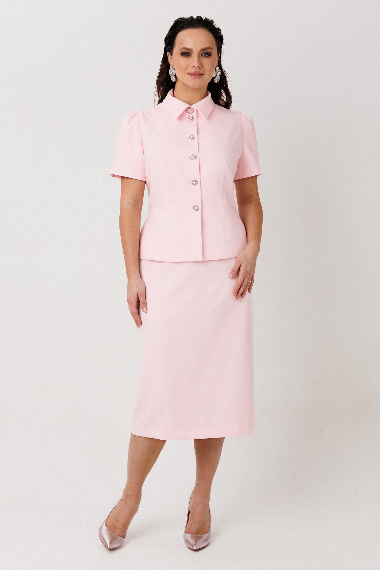 
Жакет, юбка Mislana 1302 розовый