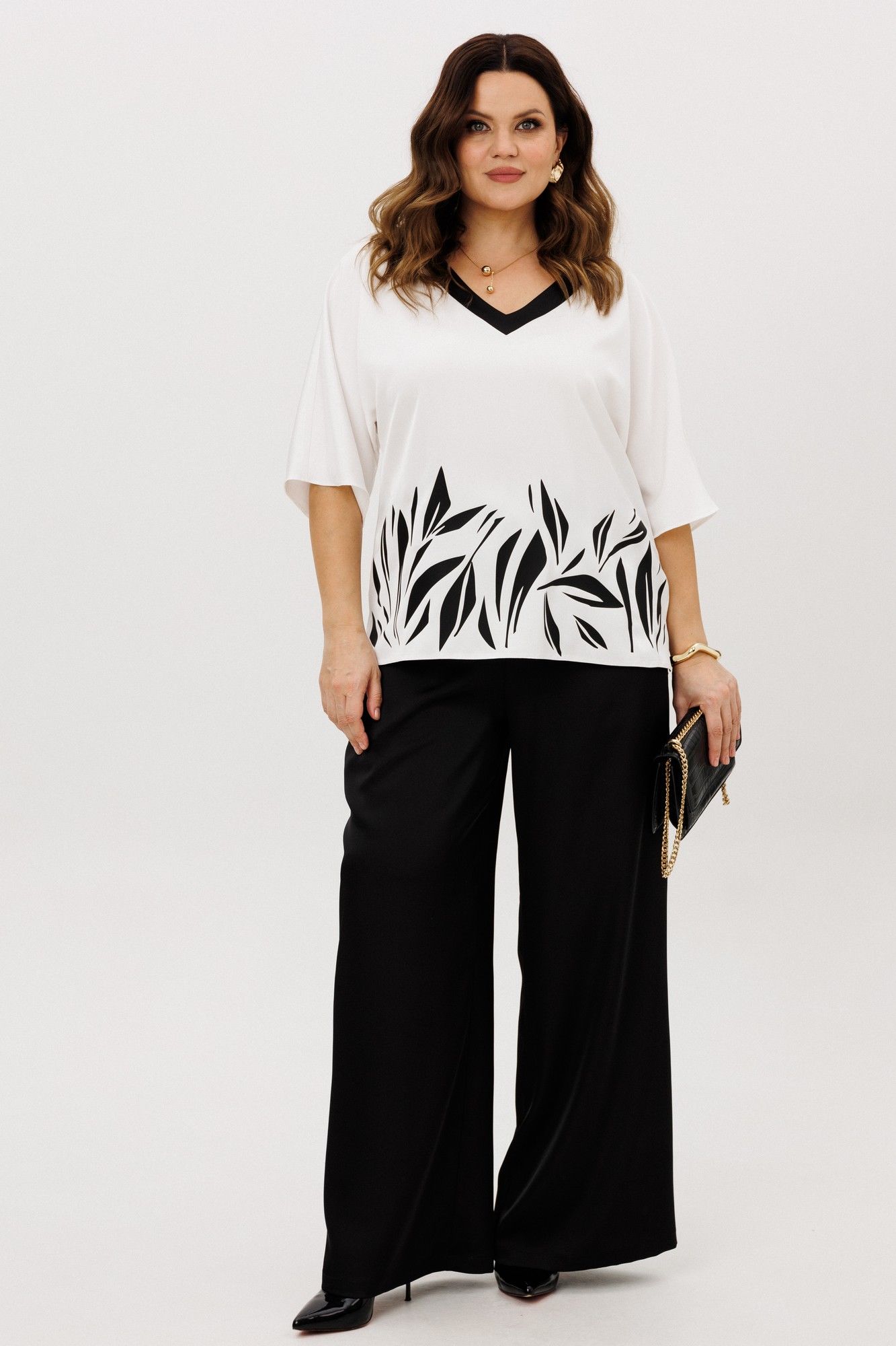 
Блуза, брюки ANIDEN 6118-3 черно-белый