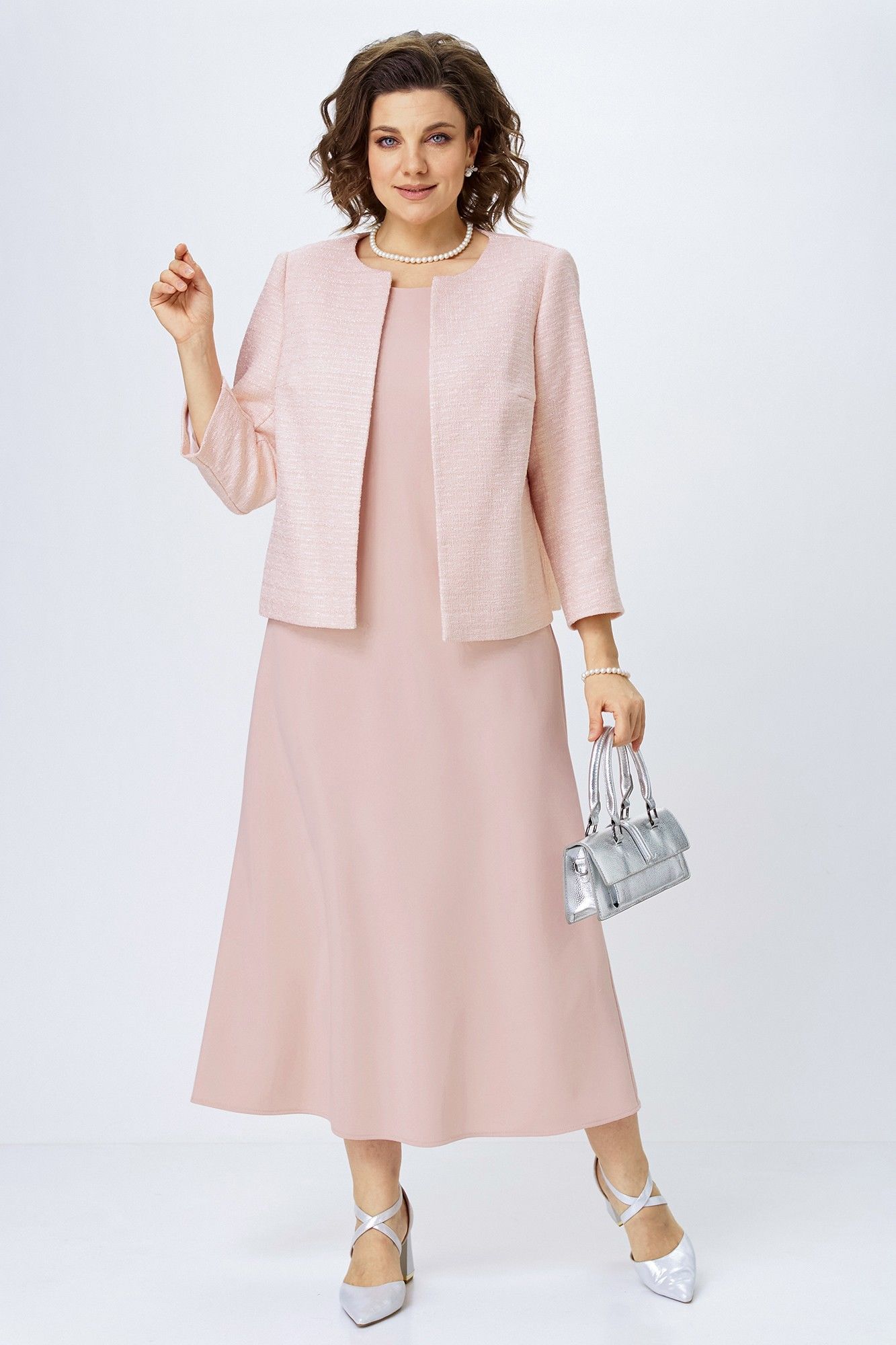 
Жакет, платье Alani Collection 2514 пудра