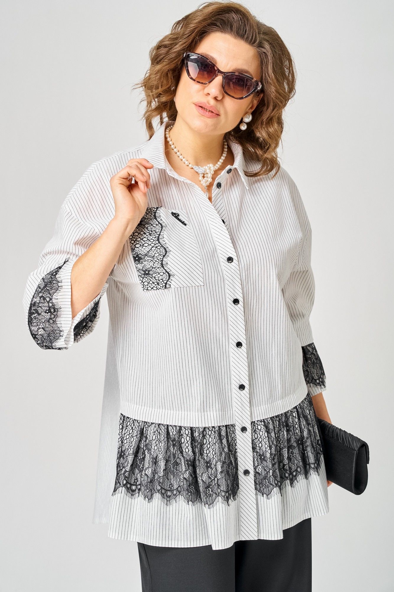 
Блуза EVA GRANT 5002 белый_полоска